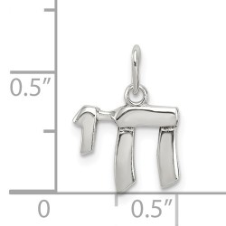 Thin Sterling Silver Chai Pendant | Jewelry | Judaica