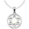 Sterling Silver Rhodium-Plated Mother of Pearl Sta | Jewelry | Judaica