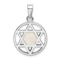Sterling Silver Rhodium-Plated Mother of Pearl Sta | Jewelry | Judaica