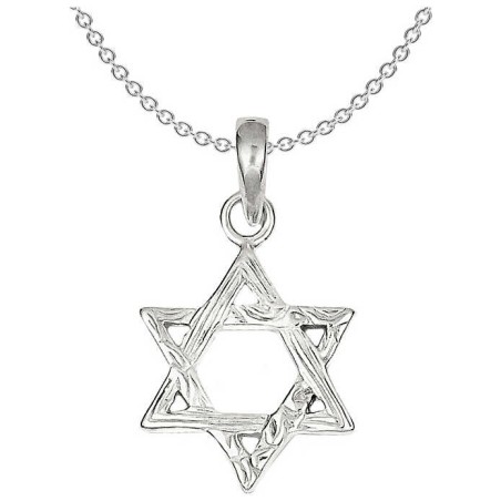 Sterling Silver Polished Dual-Textured Star of Dav | Jewelry | Judaica