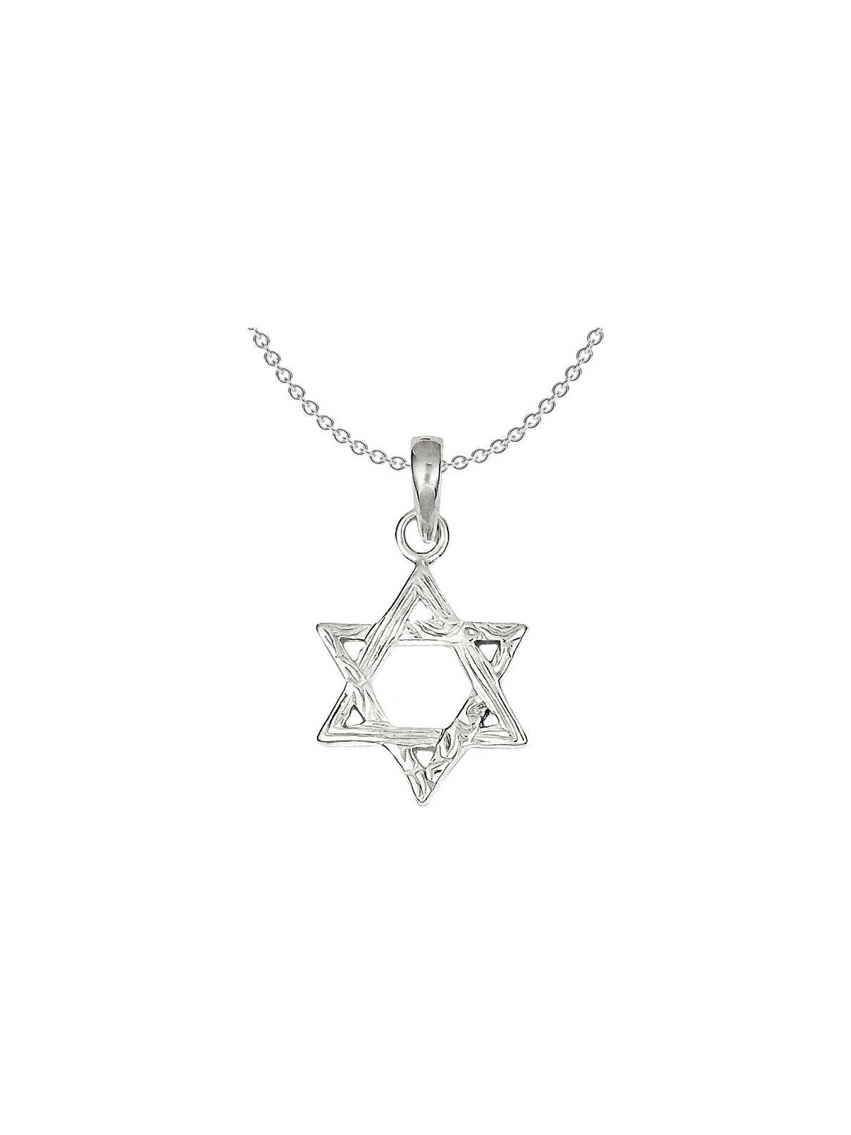 Sterling Silver Polished Dual-Textured Star of Dav | Jewelry | Judaica