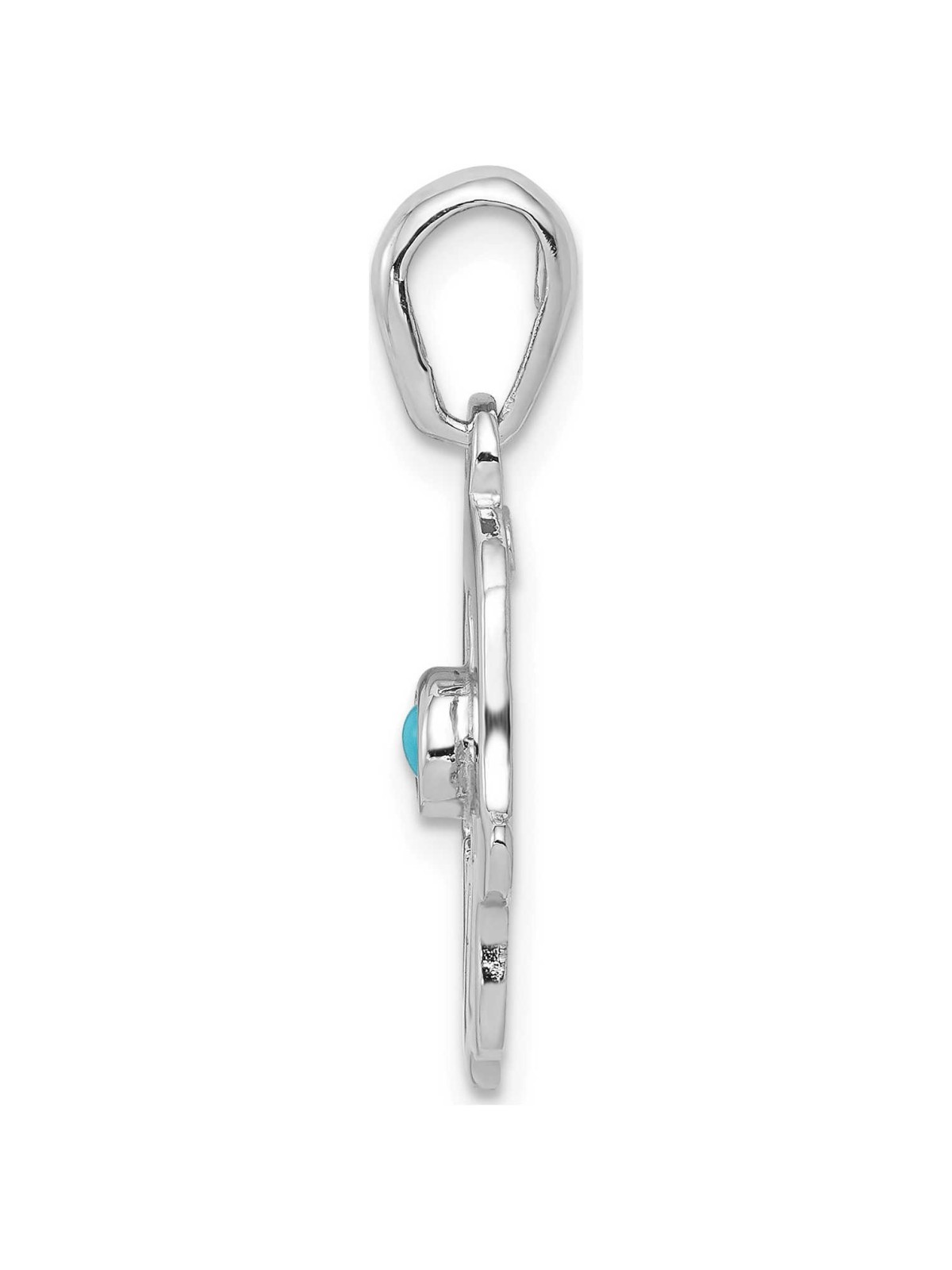 14k White Gold Star of David Turquoise Hamsa Penda | Jewelry | Judaica