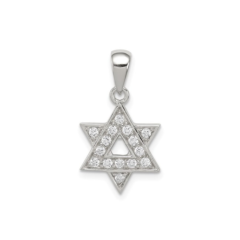 Sterling Silver CZ Overlaid Star of David Pendant | Jewelry | Judaica