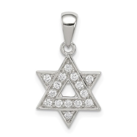 Sterling Silver CZ Overlaid Star of David Pendant | Jewelry | Judaica