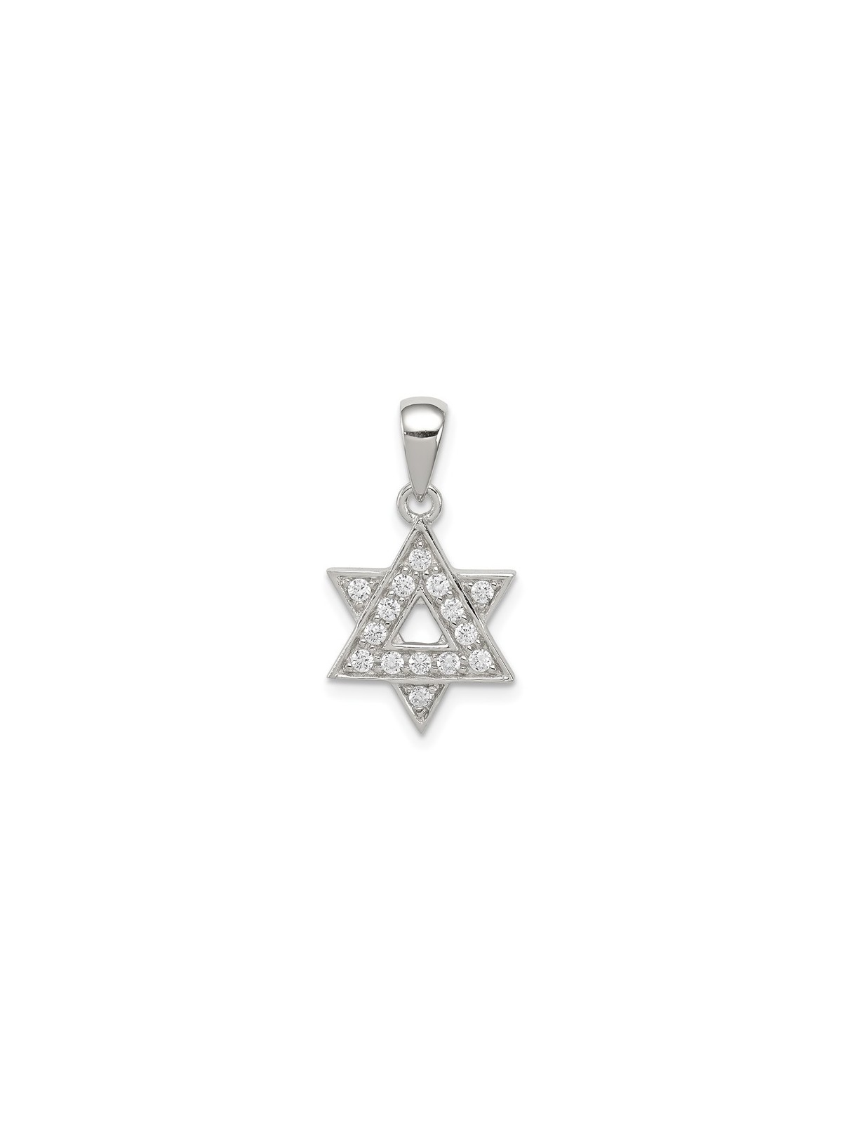 Sterling Silver CZ Overlaid Star of David Pendant | Jewelry | Judaica