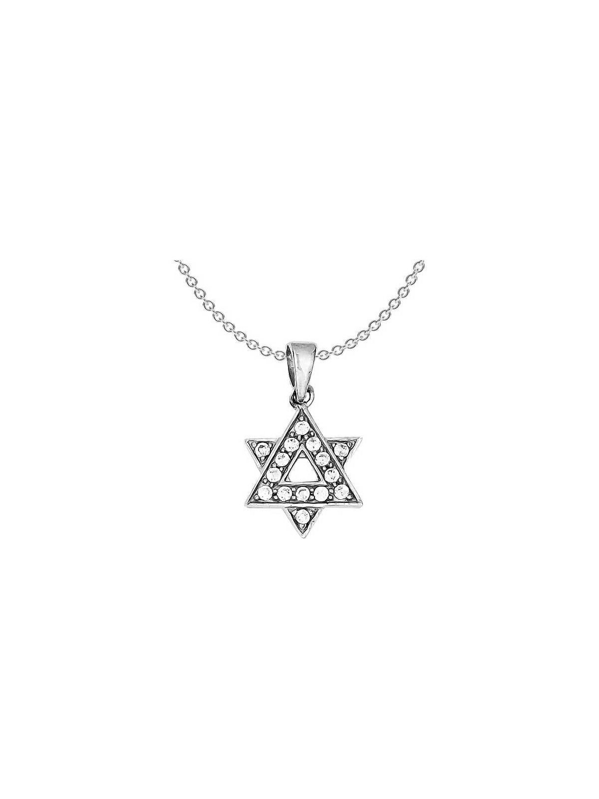 Sterling Silver CZ Overlaid Star of David Pendant | Jewelry | Judaica