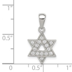 Sterling Silver CZ Overlaid Star of David Pendant | Jewelry | Judaica