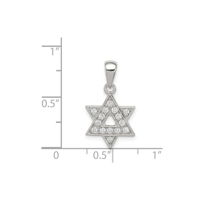 Sterling Silver CZ Overlaid Star of David Pendant | Jewelry | Judaica