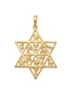 14K Yellow Gold Star Of David 12 Tribes Pendant | Jewelry | Judaica