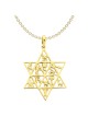 14K Yellow Gold Star Of David 12 Tribes Pendant | Jewelry | Judaica
