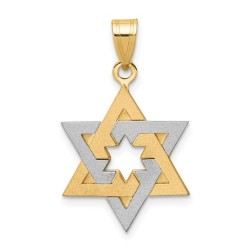 14k Two-Tone Gold Dual Star of David Pendant | Jewelry | Judaica