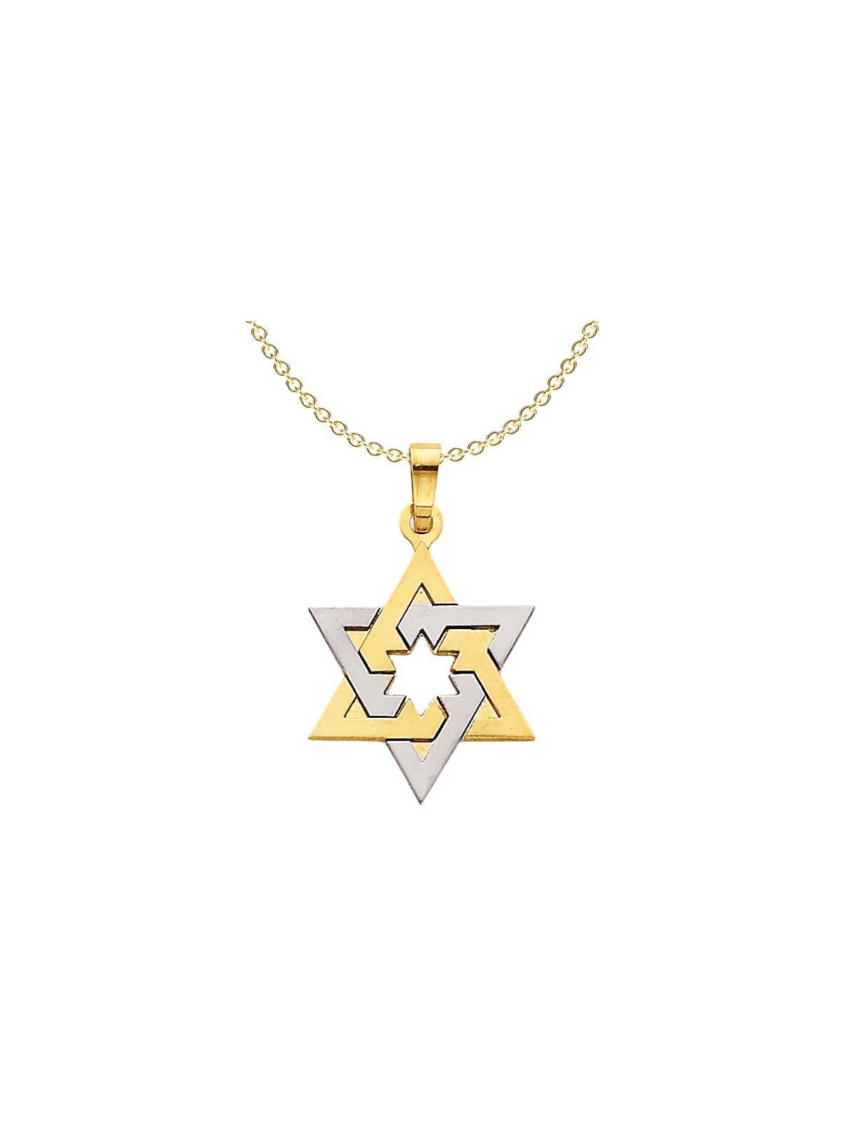 14k Two-Tone Gold Dual Star of David Pendant | Jewelry | Judaica