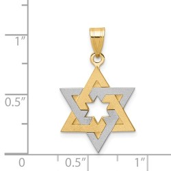 14k Two-Tone Gold Dual Star of David Pendant | Jewelry | Judaica