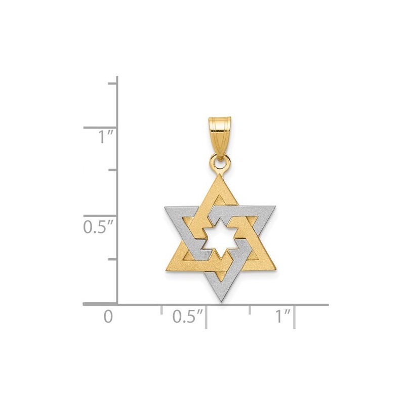 14k Two-Tone Gold Dual Star of David Pendant | Jewelry | Judaica