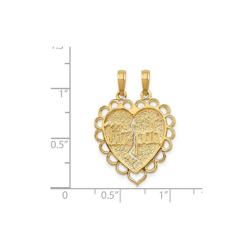 2-Piece 14k Yellow Gold Mizpah Coin Reversible Pen | Jewelry | Judaica