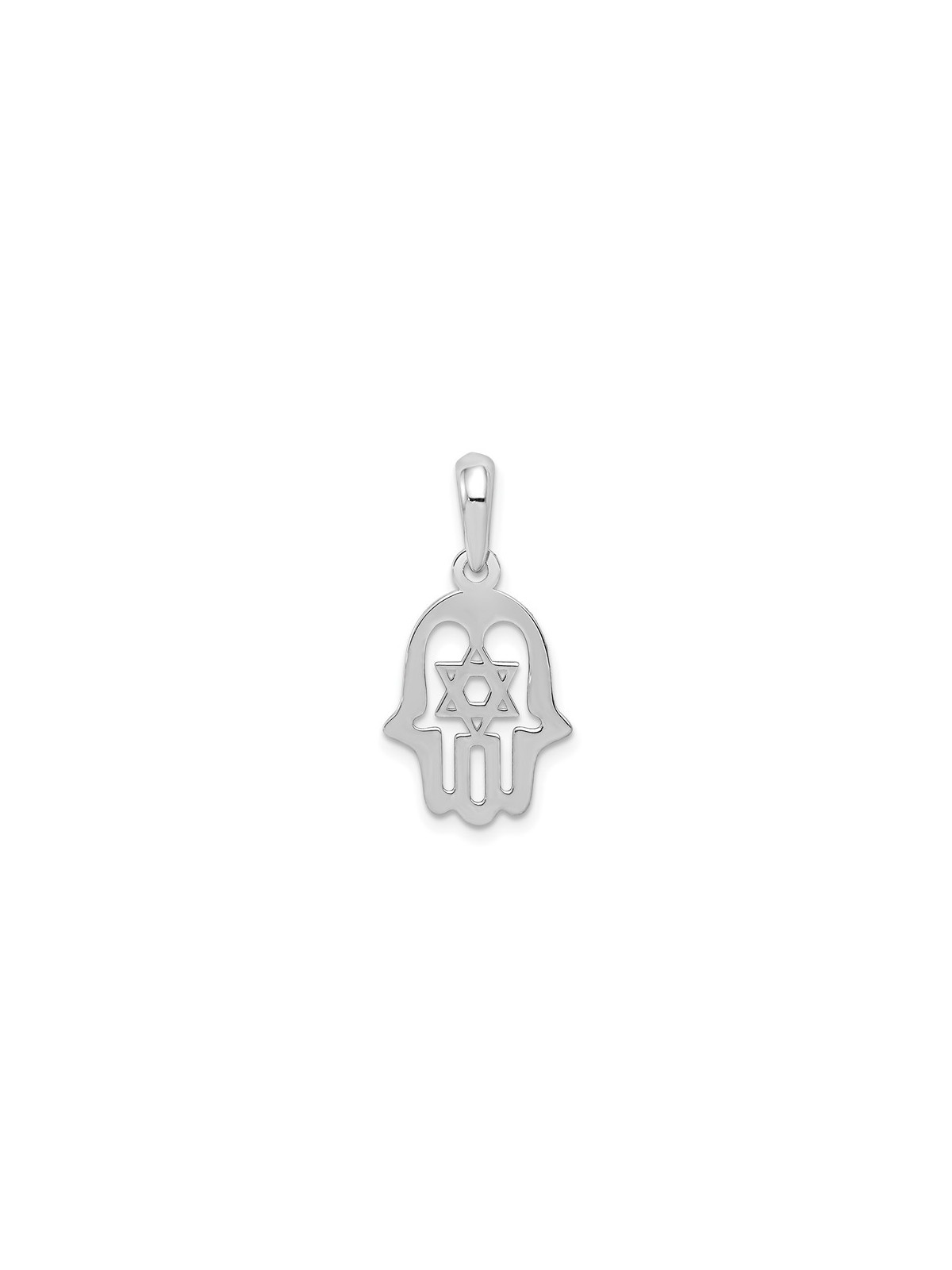 14k White Gold Star of David Hamsa Pendant | Jewelry | Judaica