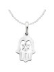 14k White Gold Star of David Hamsa Pendant | Jewelry | Judaica