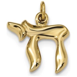 Sterling Silver Gold-Plated Chai Pendant | Jewelry | Judaica