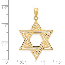 Large 14k Solid Yellow Gold Polished Star of David | Jewelry | Judaica