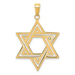 Large 14k Solid Yellow Gold Polished Star of David | Jewelry | Judaica