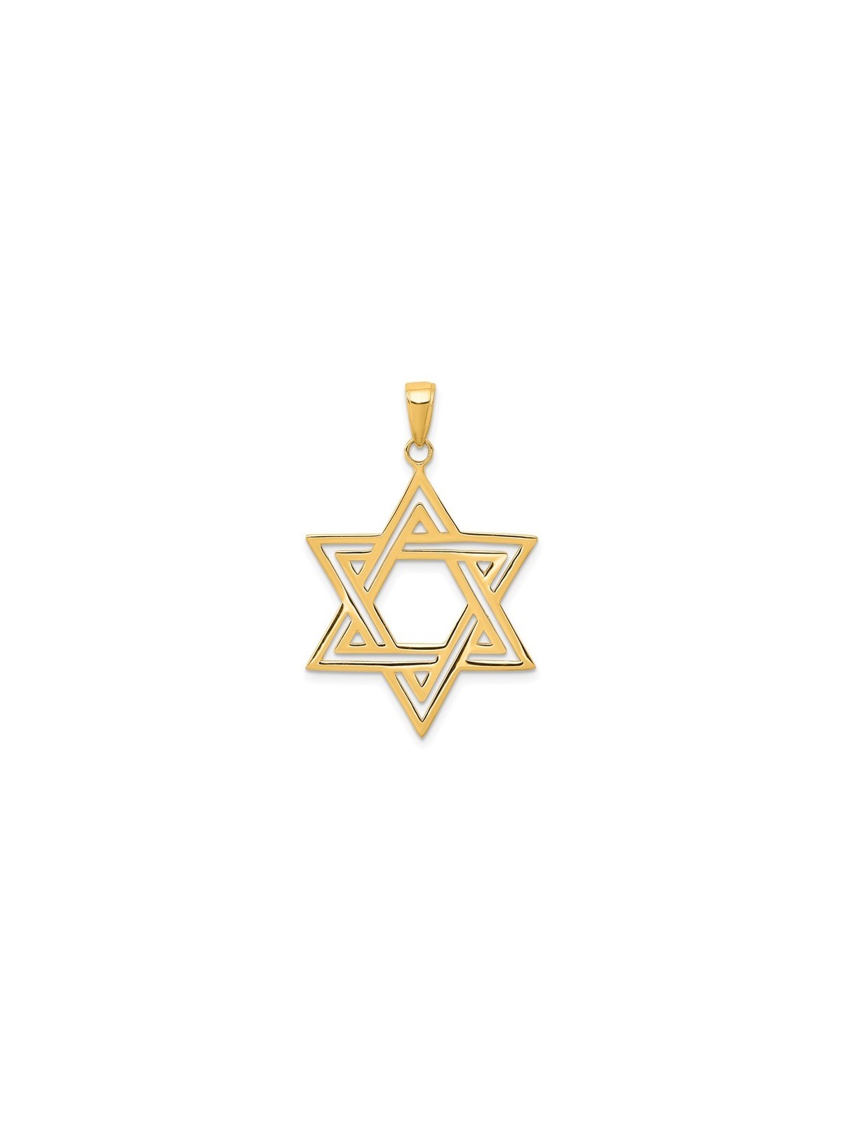 Large 14k Solid Yellow Gold Polished Star of David | Jewelry | Judaica