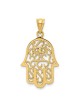 14k Yellow Gold Filigree Eye Hamsa Pendant | Jewelry | Judaica