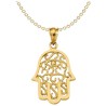 14k Yellow Gold Filigree Eye Hamsa Pendant | Jewelry | Judaica