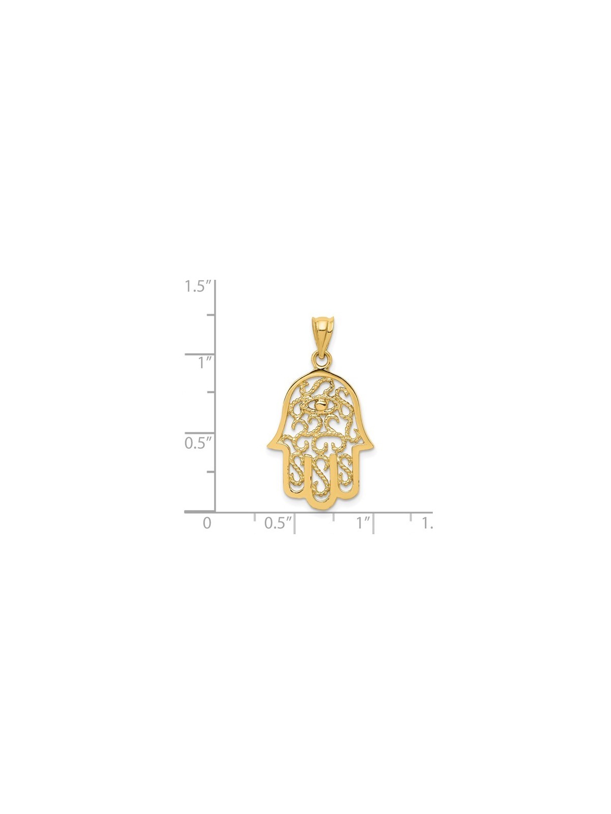 14k Yellow Gold Filigree Eye Hamsa Pendant | Jewelry | Judaica