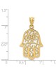 14k Yellow Gold Filigree Eye Hamsa Pendant | Jewelry | Judaica
