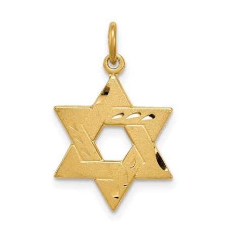 Sterling Silver Gold-Tone Diamond-Cut Star of Davi | Jewelry | Judaica