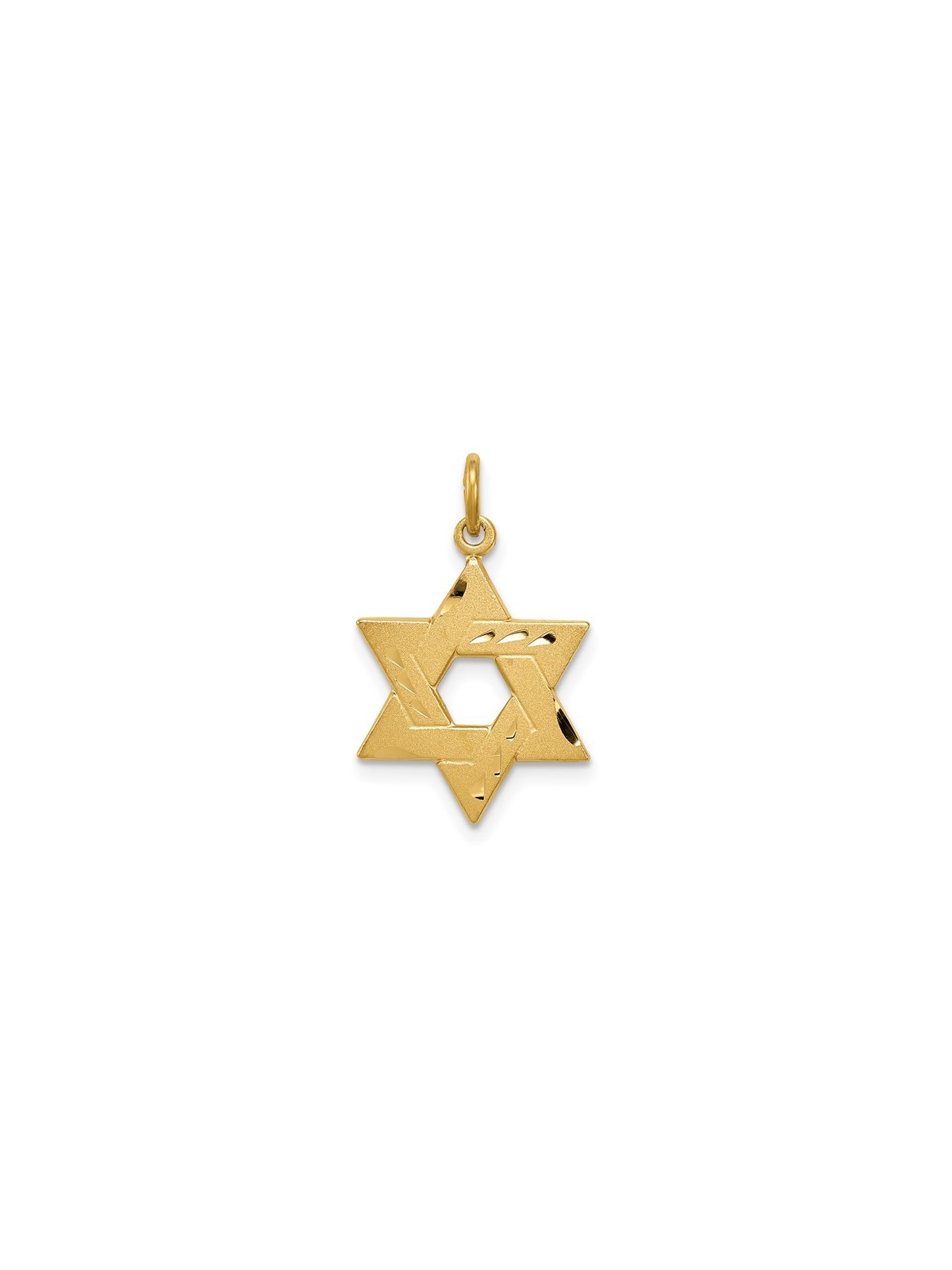 Sterling Silver Gold-Tone Diamond-Cut Star of Davi | Jewelry | Judaica