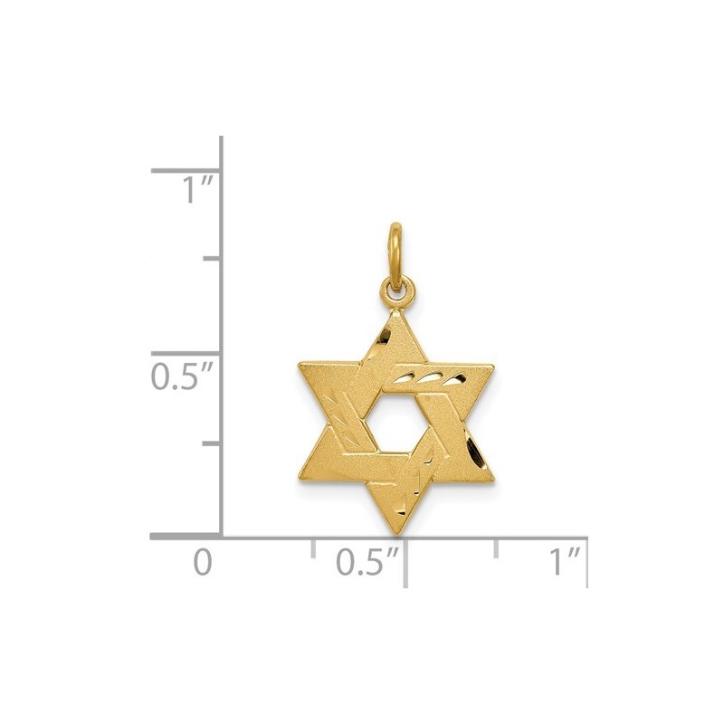 Sterling Silver Gold-Tone Diamond-Cut Star of Davi | Jewelry | Judaica