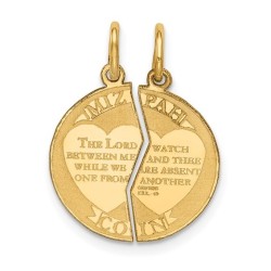 2-Piece 14K Yellow Gold Mizpah Coin Pendant | Jewelry | Judaica