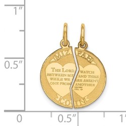 2-Piece 14K Yellow Gold Mizpah Coin Pendant | Jewelry | Judaica