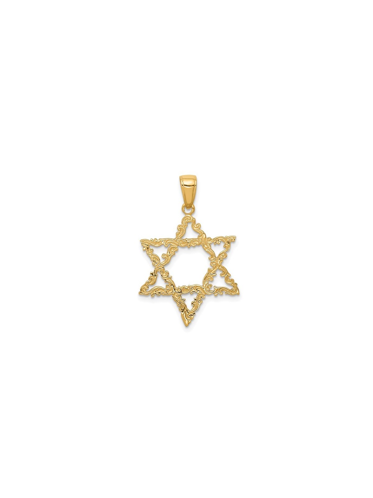 14k Yellow Gold Ornate Star of David Pendant | Jewelry | Judaica