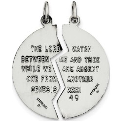 2-Piece Reversible Sterling Silver Antiqued Mizpah | Jewelry | Judaica