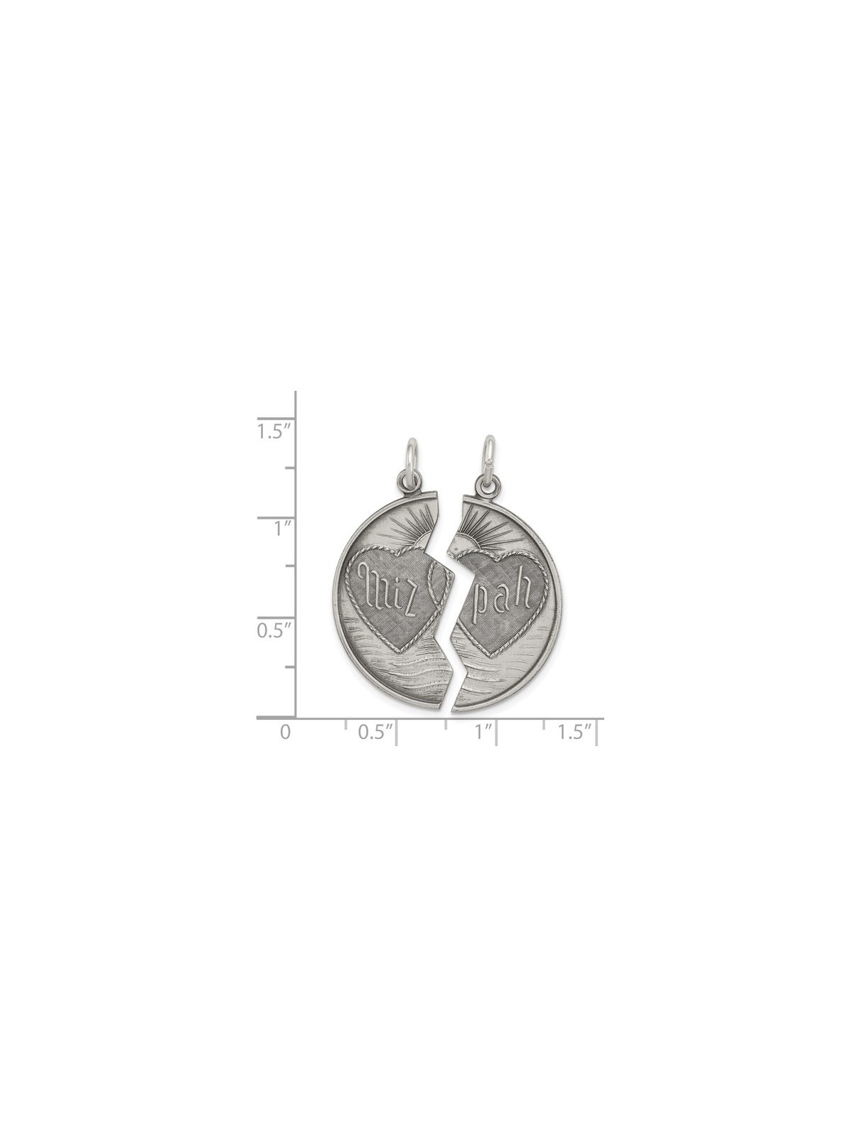 2-Piece Reversible Sterling Silver Antiqued Mizpah | Jewelry | Judaica