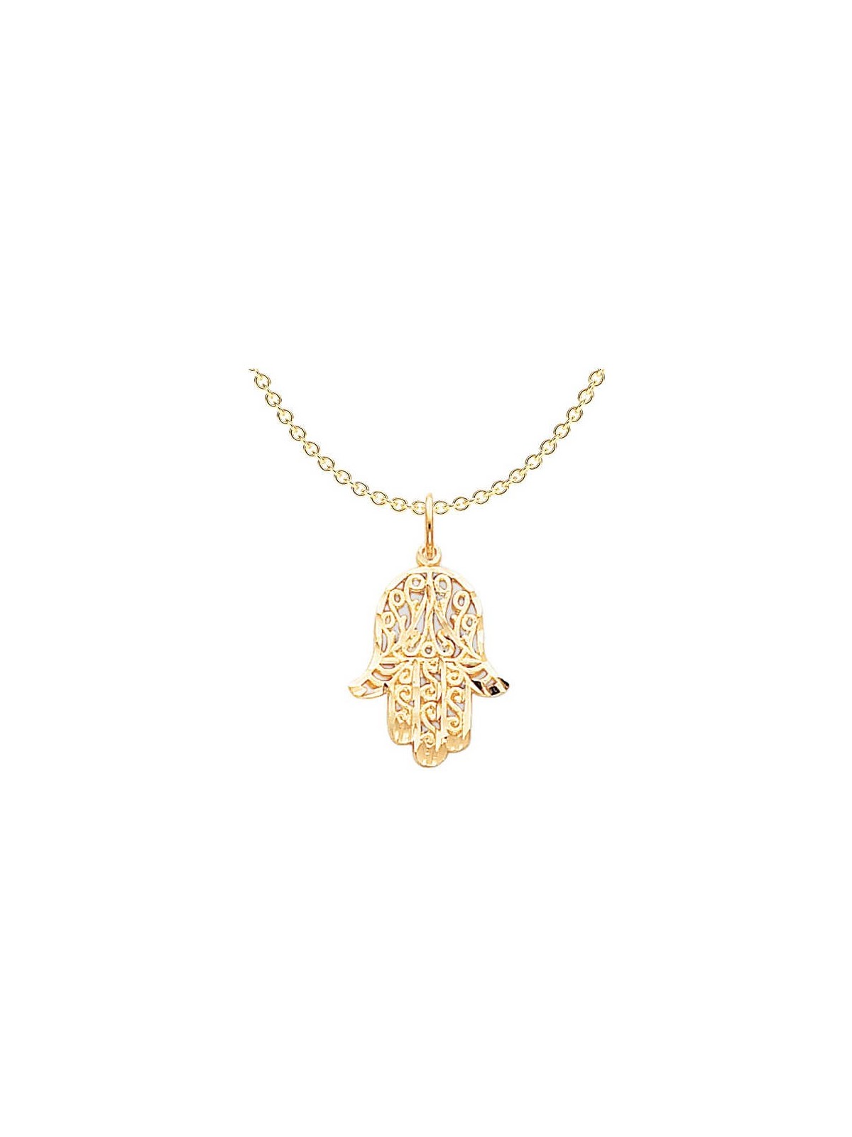 10k Yellow Gold Filigree Hamsa Pendant | Jewelry | Judaica