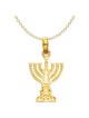 14k Yellow Gold Decorative Menorah Pendant | Jewelry | Judaica