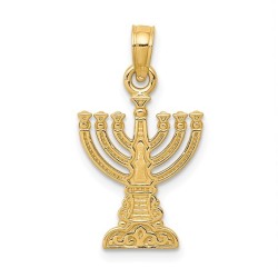 14k Yellow Gold Decorative Menorah Pendant | Jewelry | Judaica