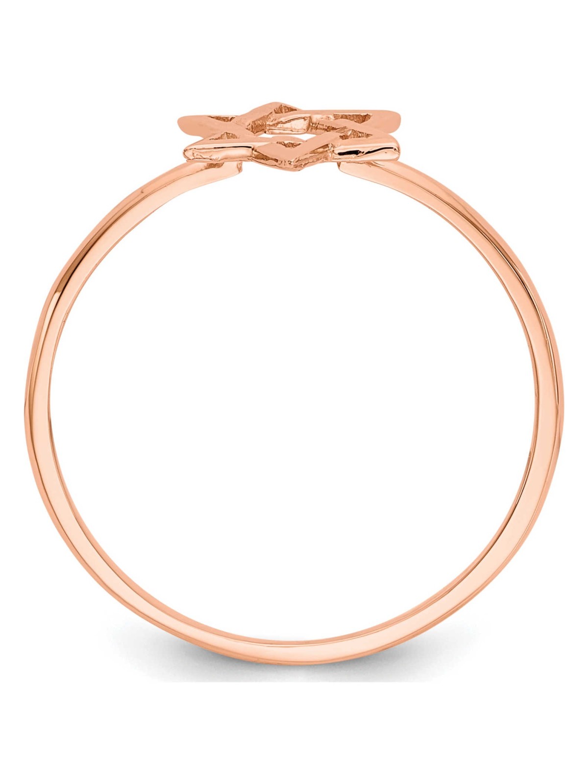 14k Rose Gold Polished Star of David Ring - Size 7 | Jewelry | Judaica