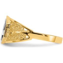 14k Two-Tone Gold Polished Star of David Ring - Si | Jewelry | Judaica