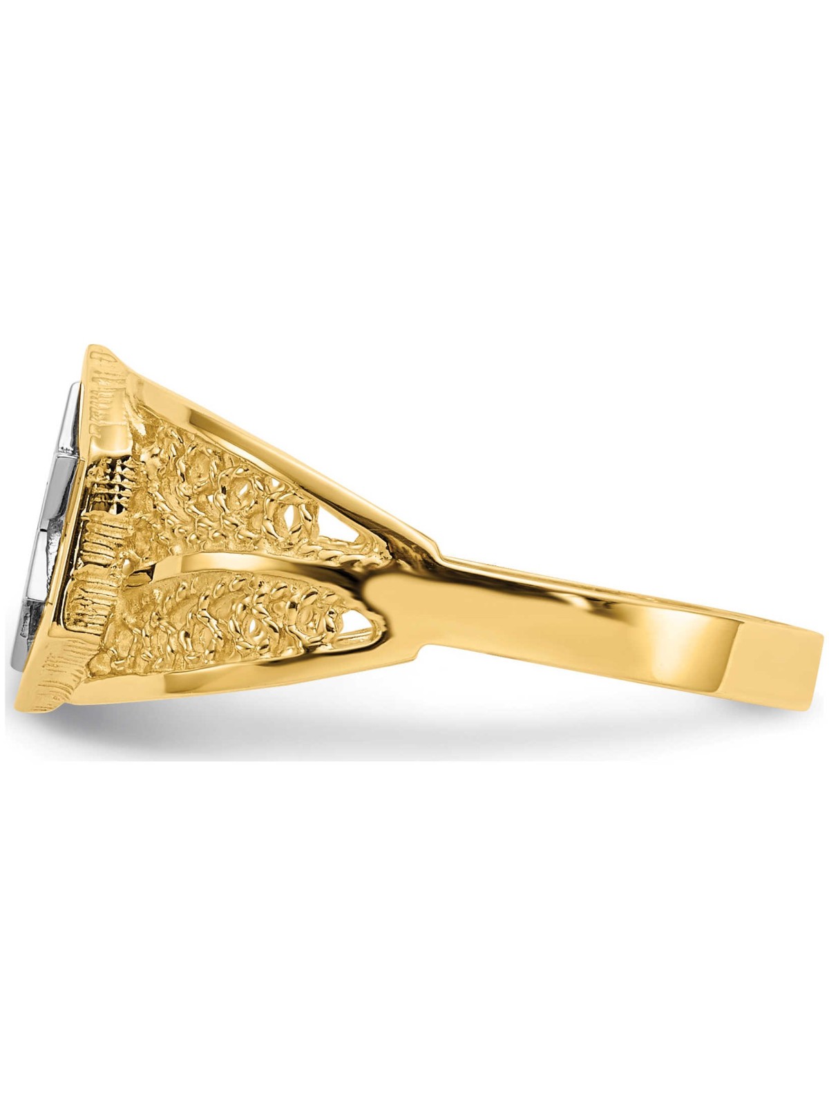 14k Two-Tone Gold Polished Star of David Ring - Si | Jewelry | Judaica