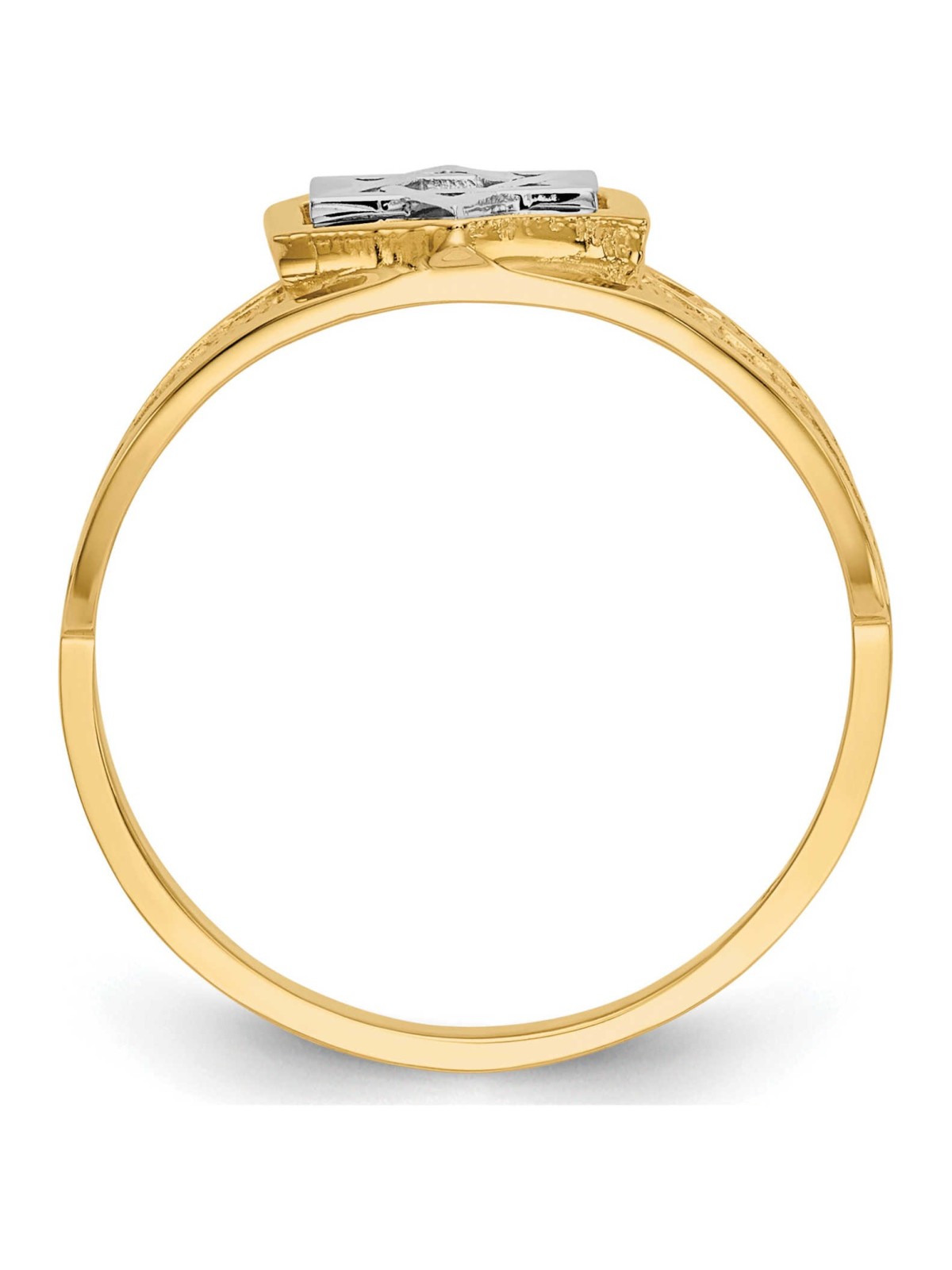 14k Two-Tone Gold Polished Star of David Ring - Si | Jewelry | Judaica
