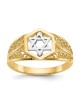 14k Two-Tone Gold Polished Star of David Ring - Si | Jewelry | Judaica