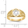 14k Two-Tone Gold Polished Star of David Ring - Si | Jewelry | Judaica