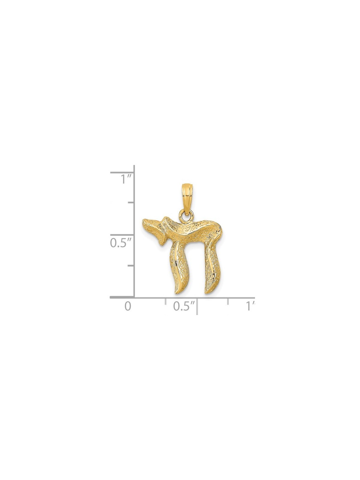 14k Yellow Gold Filigree Chai Pendant | Jewelry | Judaica