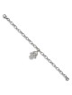 Stainless Steel Polished Hamsa 7in. Bracelet | Jewelry | Judaica