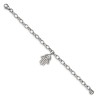 Stainless Steel Polished Hamsa 7in. Bracelet | Jewelry | Judaica
