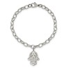 Stainless Steel Polished Hamsa 7in. Bracelet | Jewelry | Judaica